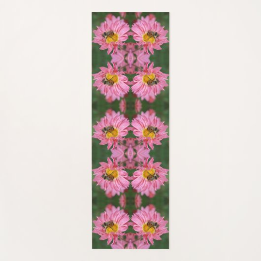 Bumble bei on roze Daisy Flower Abstract Yogamat (Voorkant)