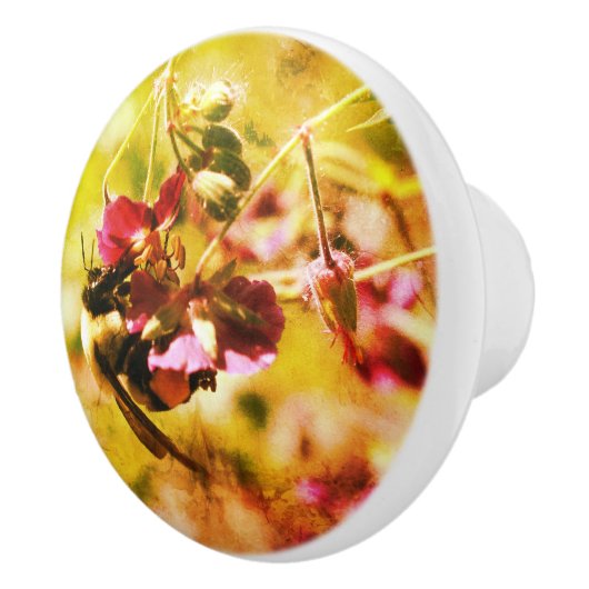 Bumble bei on roze ventilator Abstract verhit Keramische Knop (Rechts)