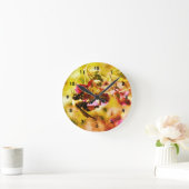 Bumble bei on roze ventilator Abstract verhit Ronde Klok (Huis)