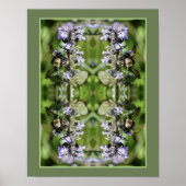 Bumble bei op Paarse ventilator Sluit Abstract Poster (Voorkant)