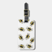 Bumble bei print - natuurlijke afdruk bagagelabel (Voorkant verticaal)