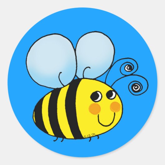 Bumble bei ronde sticker (Voorkant)