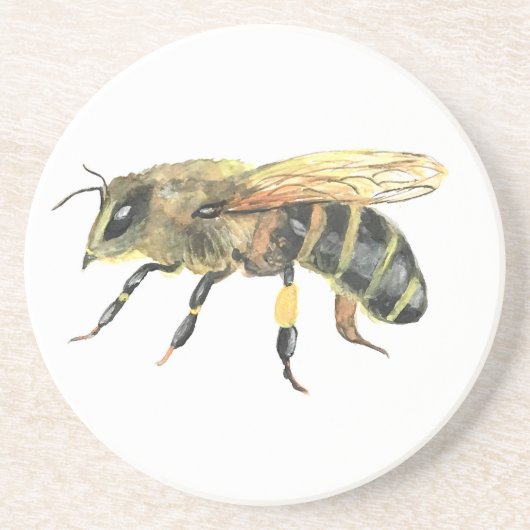 Bumble bei zandsteen onderzetter (Voorkant)