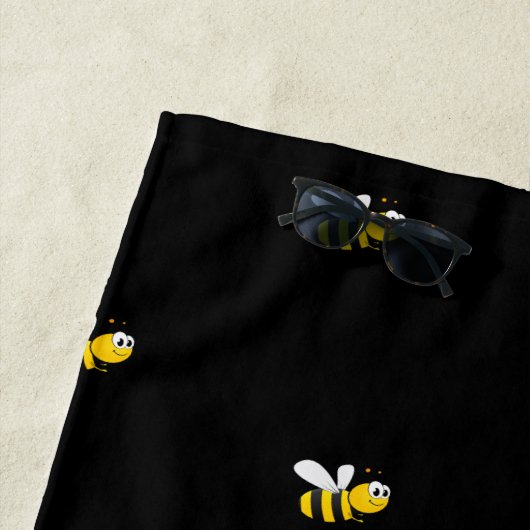 Bumble beien black monogram name script strandlaken (In situ)