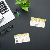 Bumble beien honey yellow floral qcode logo visitekaartje