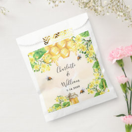 Bumble beien honey yellow florals bruiloft bedankzakje