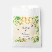 Bumble beien honey yellow florals bruiloft bedankzakje (Voorkant)