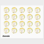 Bumble beien honey yellow florals bruiloft ronde sticker (Vel)