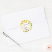 Bumble beien honey yellow florals bruiloft ronde sticker (Envelop)