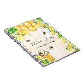 Bumble beien honey yellow florals family monogram notitieboek (Rechterzijde)
