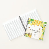 Bumble beien honey yellow florals family monogram notitieboek (Binnen)