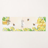 Bumble beien honey yellow florals family monogram yogamat (Voorkant (horizontaal))