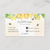 Bumble beien honey yellow florals logo visitekaartje (Achterkant)
