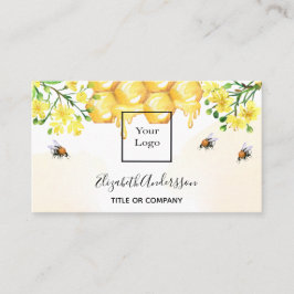 Bumble beien honey yellow florals logo visitekaartje