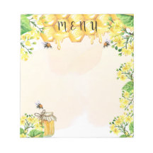 Bumble beien honey yellow florals menu