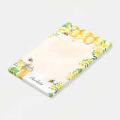 Bumble beien honey yellow florals monogram post-it® notes (Schuin)