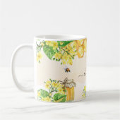 Bumble beien honey yellow florals name script koffiemok (Links)