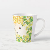 Bumble beien honey yellow florals name script latte mok (Rechts)