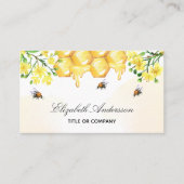 Bumble beien honey yellow florals social media visitekaartje (Voorkant)