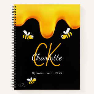 Bumble beien zwarte honing dripping monogram dagbo notitieboek