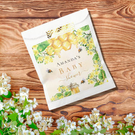 Bumble bijen baby shower honinggele floralen bedankzakje