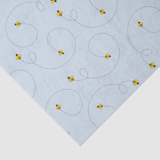 Bumble bijen Blue Baby shower Weefpapier Tissuepapier (Detail)