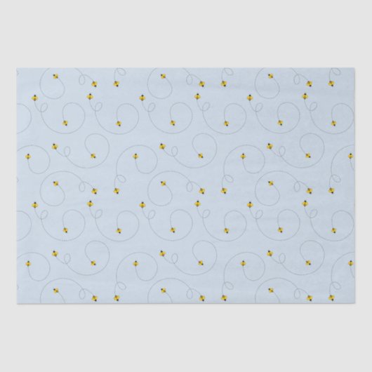 Bumble bijen Blue Baby shower Weefpapier Tissuepapier (Voorkant)