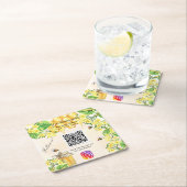 Bumble bijen gele bloemkool sociale media kartonnen onderzetters (Insitu)