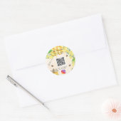 Bumble bijen gele bloemkool sociale media ronde sticker (Envelop)