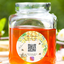 Bumble bijen gele bloemkool sociale media ronde sticker