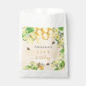 Bumble bijen Honey yellow florals verjaardagsfeest Bedankzakje (Voorkant)