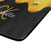 Bumble bijen honingbijen druppelend zwart monogram snijplank (Hoek)