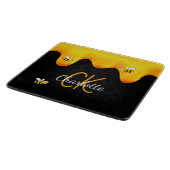 Bumble bijen honingbijen druppelend zwart monogram snijplank (Hoek)