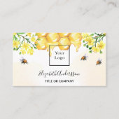 Bumble bijen honinggeel foto qr code logo visitekaartje (Voorkant)