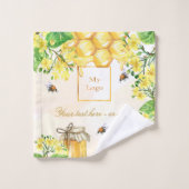Bumble bijen honinggele bloemenhandel logo bad handdoek (Wasdoekje)