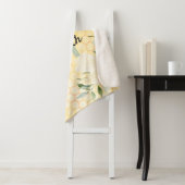 Bumble bijen honingraat florals tropisch monogram sherpa deken (In situ)