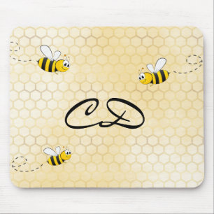 Bumble bijen leuke honingraat humor monogram muismat