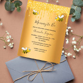Bumble bijen mammie om glitter baby shower te word briefkaart