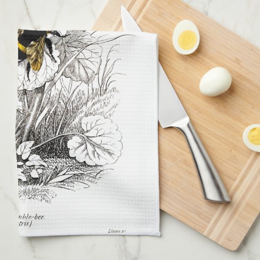 Bumble bijen theedoek (Quarter Fold)