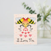 Bumble bijen waar ik van hou briefkaart (Staand voorkant)