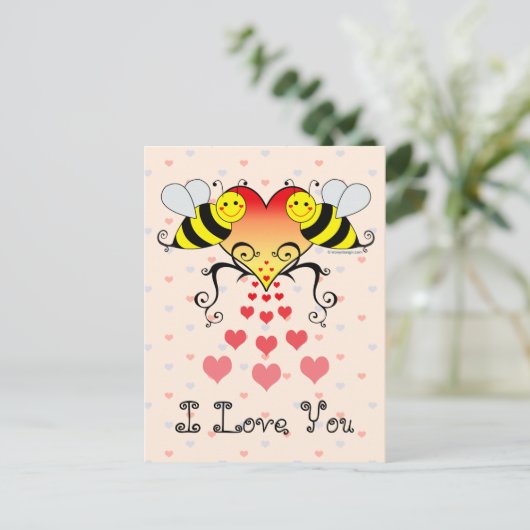 Bumble bijen waar ik van hou briefkaart (Staand voorkant)