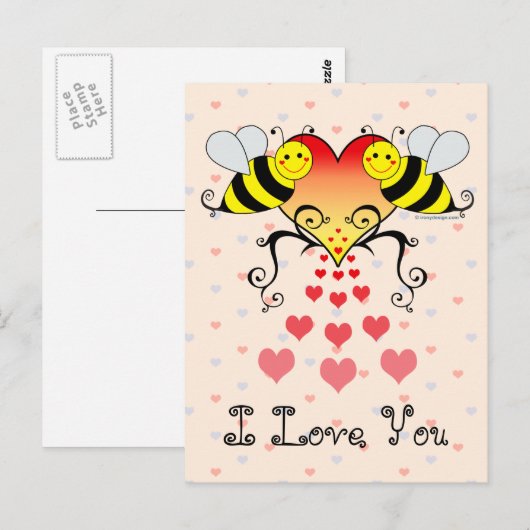 Bumble bijen waar ik van hou briefkaart (Voorkant / Achterkant)