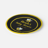 Bumble Black & Yellow Bee Theme Baby shower Papieren Bordje (Gekanteld)