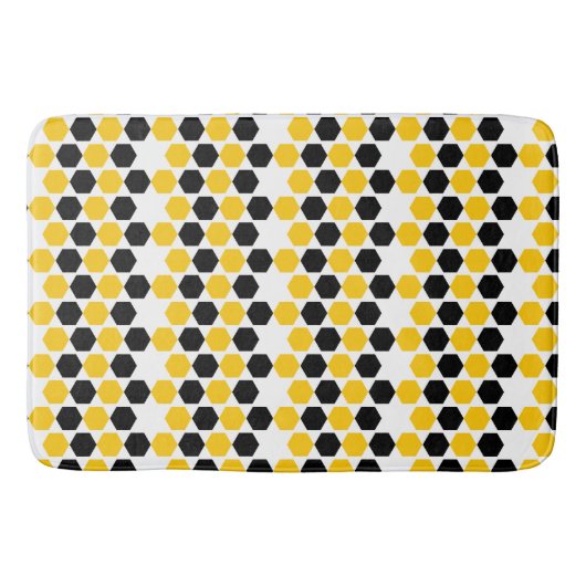 Bumble Black Yellow Geometric Hexagram Hex Patroon Badmat (Voorkant)