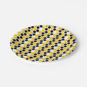 Bumble Black Yellow Geometric Hexagram Hex Patroon Papieren Bordje (Gekanteld)