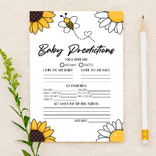 Bumble Honey Baby shower voorspellingen activiteit Briefpapier