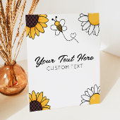 Bumble Honey Bee Aangepaste Tekst Tafel Partij Tek Reclamebord Met Voetstuk