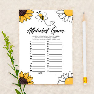 Bumble Honey Bee Alphabet Baby shower spel Briefpapier