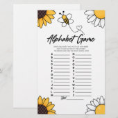 Bumble Honey Bee Alphabet Baby shower spel Briefpapier (Voorkant / Achterkant)