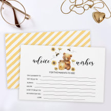 Bumble honey bee baby shower advies wenskaart